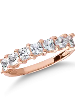 Inel din aur roz cu zirconii microsetting