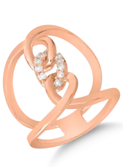 Inel din aur roz de 18K cu diamante de 0.16ct