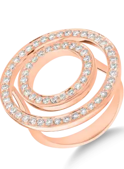 Inel din aur roz de 18K cu diamante de 0.83ct