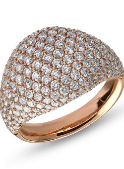 Inel din aur roz de 18K cu diamante de 1.95ct