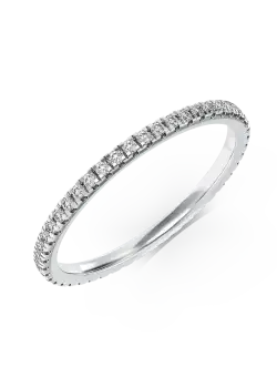 Inel infinity din aur alb de 14K cu diamante de 0.26ct