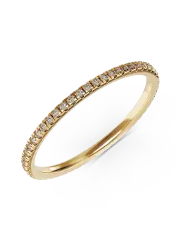 Inel infinity din aur galben de 14K cu diamante de 0.14ct