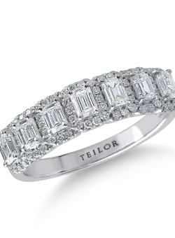 Inel minimalist din aur alb cu diamante de 1ct