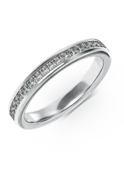 Inel semi eternity din aur alb cu diamante de 0.3ct