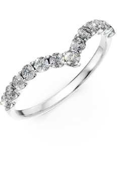 Inel semi eternity din aur alb cu diamante de 0.5ct
