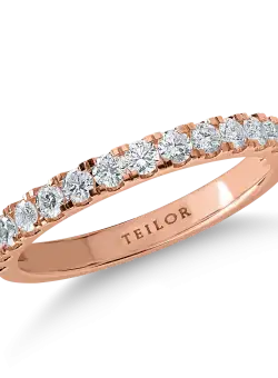 Inel semi eternity din aur roz cu diamante de 0.5ct
