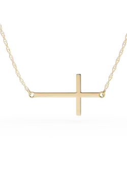 Lant cu pandantiv cruce din aur galben