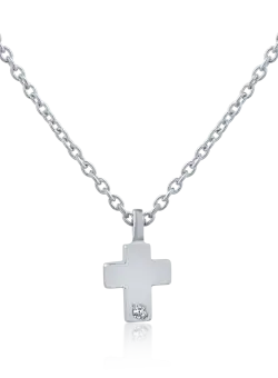 Lant cu pandantiv din aur alb de 14K