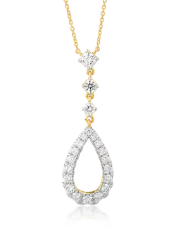 Lant cu pandantiv din aur galben de 18K cu diamante de 0.459ct