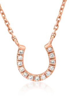 Lant cu pandantiv din aur roz de 18K cu diamante de 0.037ct