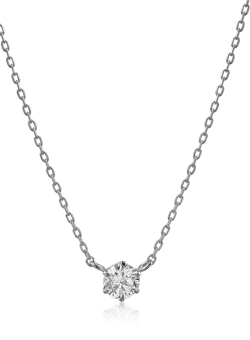 Lant din aur alb cu pandantiv cu un diamant de 0.2ct