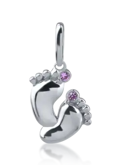 Pandantiv din aur alb cu safire roz de 0.02ct