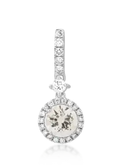 Pandantiv din aur alb de 18K cu safir galben de 0.72ct si diamante de 0.23ct