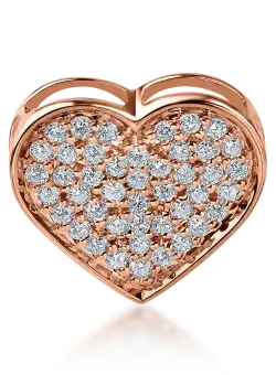 Pandantiv inima din aur roz cu diamante de 0.28ct