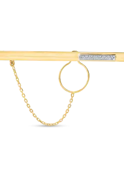 Ac de cravata din aur alb-galben cu zirconii