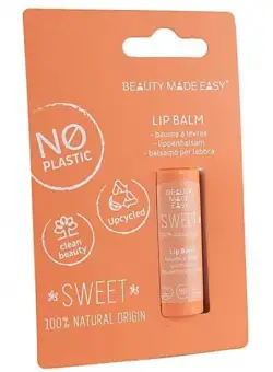 Balsam de Buze Zero Plastic cu Ceara de Albine Organica Lip Balm Sweet Beauty Made Easy, 6 g