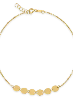 Bratara cu banuti din aur galben de 14K