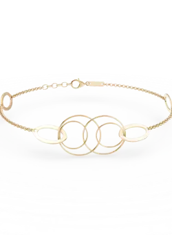 Bratara cu cercuri din aur galben