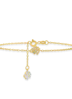 Bratara cu flori din aur galben cu zirconii