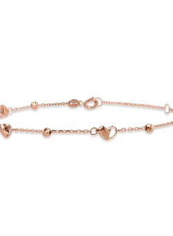 Bratara cu inimioare din aur roz