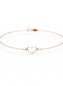 Bratara cu pandantiv inima din aur roz