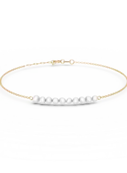 Bratara cu perle naturale din aur galben