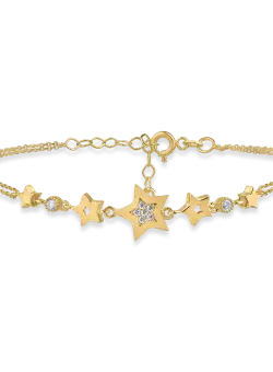 Bratara cu stelute din aur galben