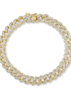 Bratara cuban din aur galben cu diamante de 4ct