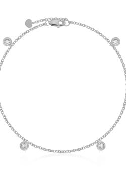 Bratara de picior din aur alb de 18K cu diamante de 0.34ct