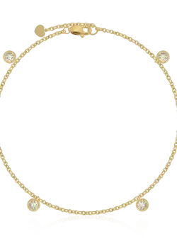 Bratara de picior din aur galben de 18K cu diamante de 0.34ct