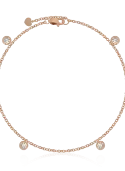 Bratara de picior din aur roz de 18K cu diamante de 0.34ct