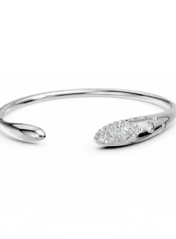 Bratara deschisa minimalista din aur alb cu diamante de 0.5ct