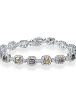 Bratara din aur alb cu diamante multicolore si incolore de 10.9ct