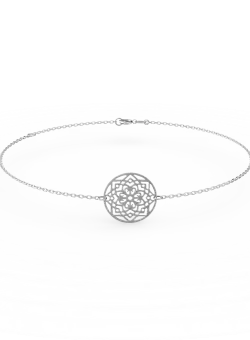 Bratara din aur alb cu pandantiv geometric