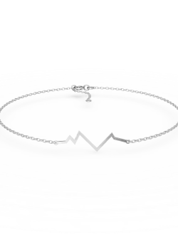 Bratara din aur alb cu pandantiv pulsul inimii