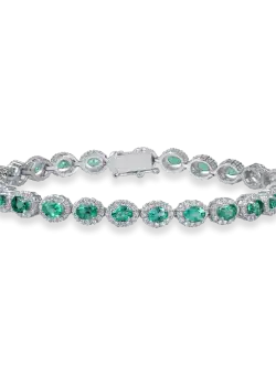 Bratara din aur alb cu smaralde de 4.1ct si diamante de 1.8ct