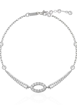 Bratara din aur alb de 14K