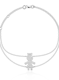 Bratara din aur alb de 18K cu diamante de 0.17ct