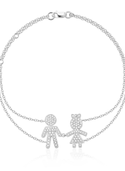 Bratara din aur alb de 18K cu diamante de 0.34ct