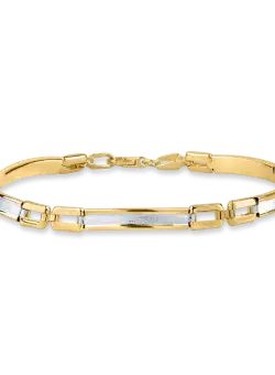 Bratara din aur alb-galben pentru barbati