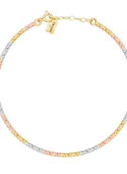 Bratara din aur alb-roz-galben de 14K