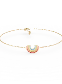 Bratara din aur galben cu charm curcubeu si insertii multicolore pentru copii