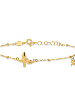 Bratara din aur galben cu pandantiv fluture si diamant de 0.006ct