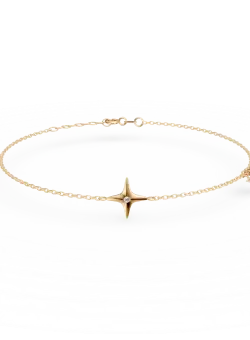 Bratara din aur galben cu pandantiv stea si diamant de 0.006ct