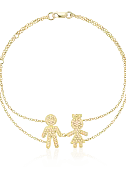 Bratara din aur galben de 18K cu diamante de 0.34ct