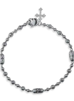 Bratara din aur negru cu diamante negre de 0.18ct si diamante transparente de 0.15ct