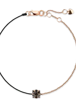 Bratara din aur roz de 14K cu diamante negre de 0.122ct