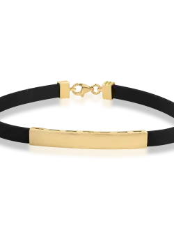 Bratara din silicon cu placuta din aur galben