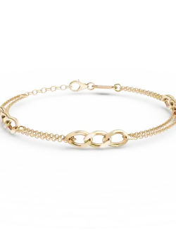 Bratara dubla cu zale din aur galben