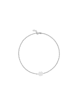 Bratara pentru copii cu trifoi din aur alb de 18K cu diamant de 0.02ct